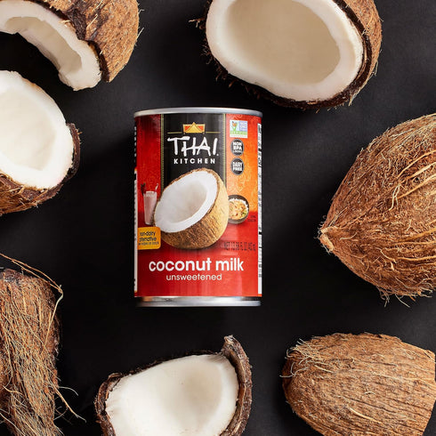 13.66 oz Thai Kitchen Coconut Milk, Unsweetened, Non Dairy Milk Substitute, Gluten Free, Non GMO, For Smoothies, Ice