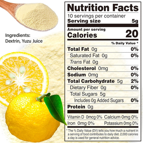 50g- YAMASAN KYOTO UJI Yuzu Juice Powder Refreshing Yuzu Aroma,Toppings for Cooking, Made in Japan,Sold by Japanese