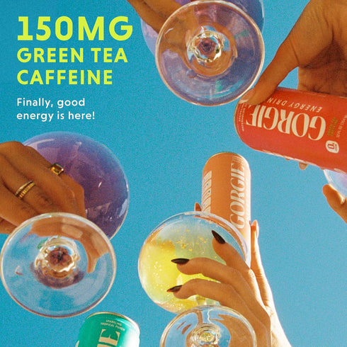 (12 Pack) 150mg GORGIE Sugar Free Natural Energy Drinks, BestSellers Variety - Healthy Energy Drinks - Natural Coffee