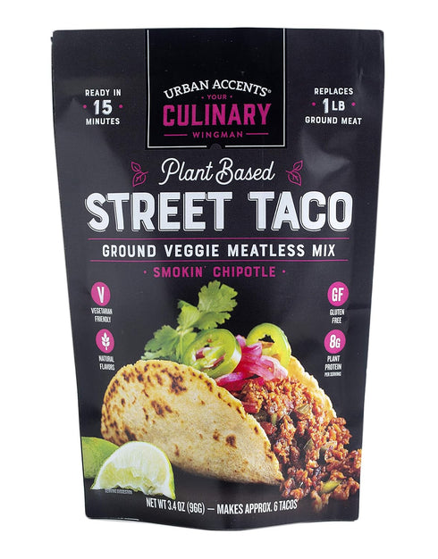 Urban Accents Plant Based Chipotle Taco Meatless Mix – Gluten Free Protein & Mexican Spice Blend, 3-pack