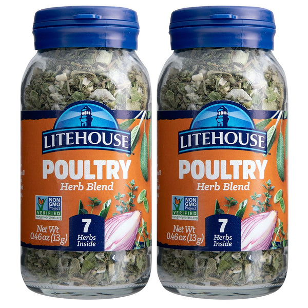 Litehouse Freeze Dried Poultry Herb Blend - Organic, Non-GMO, Gluten-Free Seasoning, 0.46 Ounce 2-Pack