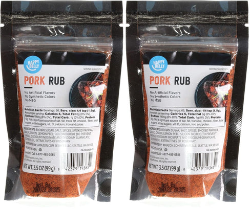 Amazon Brand, Happy Belly Pork Rub, 3.5 Oz (Pack of 2)