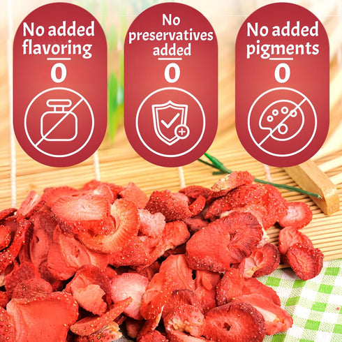 GXXDMZAQ 7.05oz Premium Freeze Dried Strawberry Slices in Resealable Jar | | No Sugar Added, Non-GMO, Vegan Snacks |