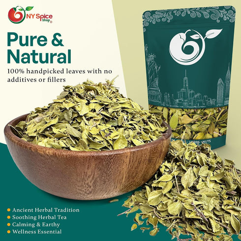 (4 NY Spice Shop Buchu Leaf for Herbal Tea - Dried Whole Boegoe Leaves Natural Bookoo Leafs Relaxing, Refreshing & Pure