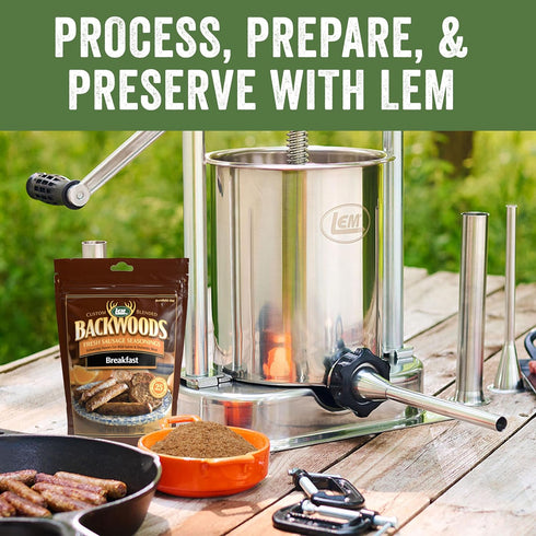 20 9.8 Package LEM Products Backwoods Breakfast Fresh Sausage Seasoning Kit, Ideal for Wild Game and Domestic Meat