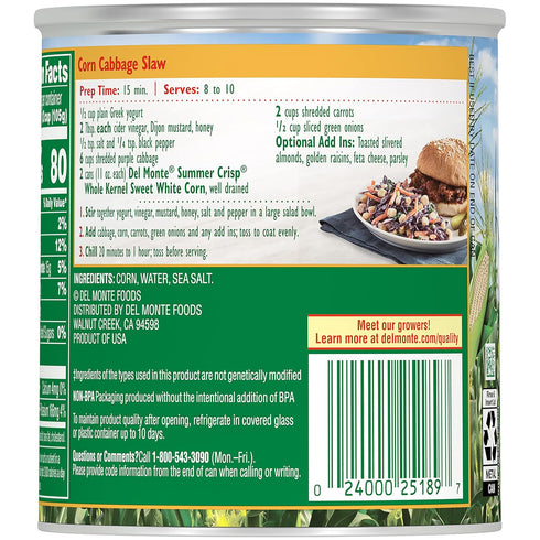 Summer 11 oz Del Monte Crisp White Corn