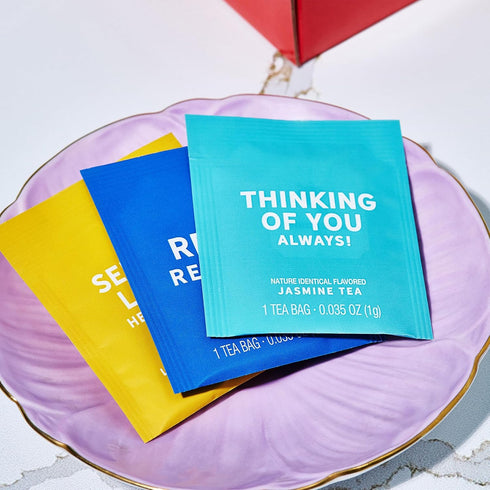 Set, 90 6 Thoughtfully Gourmet Sending Positive Vibes Tea Gift Tea Bags, Flavors, Uplifting Quotes, Great Get Well