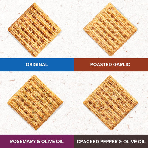 4 Pack, 4 (Pack 2) Triscuit Whole Grain Wheat Crackers Flavor Variety Lunch Snacks, Bulk Snack Crackers, Boxes