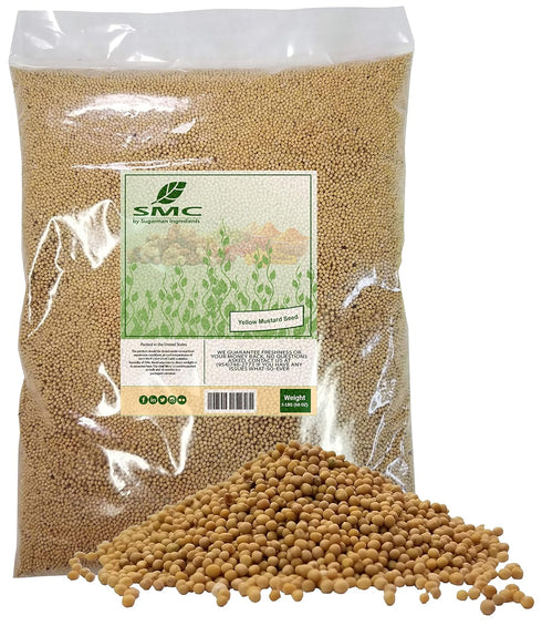 YELLOW Mustard Seeds 5 Pounds Bulk Bag-Heat Sealed to Maintain Freshness