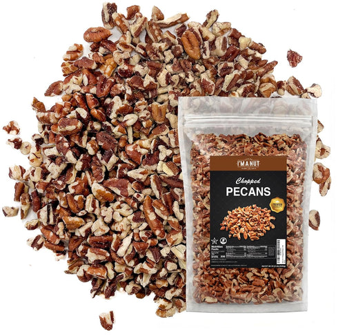Raw Pecan Pieces 4 lb American Grown Medium Chopped Pecans, Batch Tested