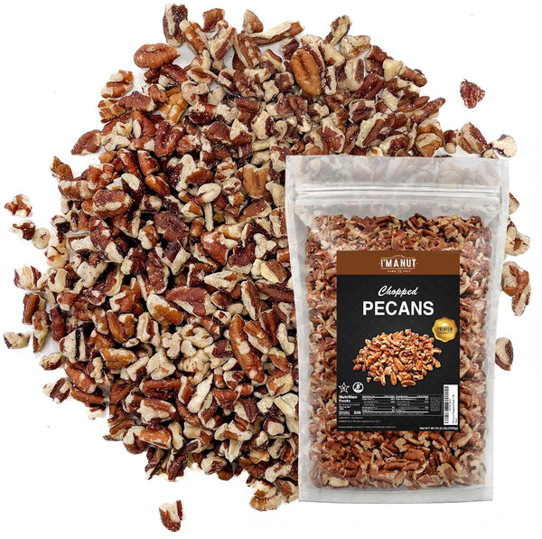 Raw Pecan Pieces 4 lb American Grown Medium Chopped Pecans, Batch Tested