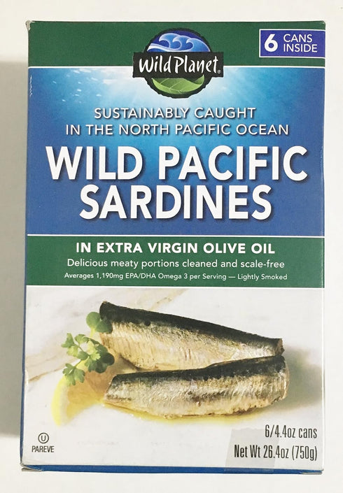Wild Planet Wild Pacific Sardines in Extra Virgin Olive Oil, 4.4 Ounce