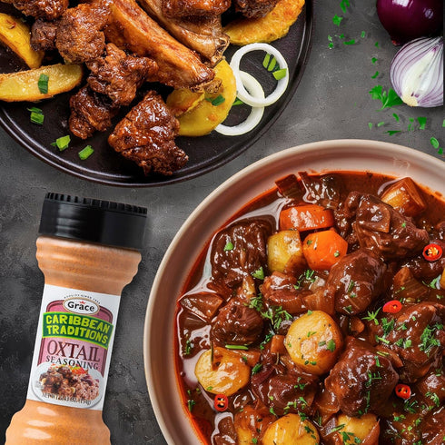 2 Pack Grace Caribbean Traditions Oxtail Seasoning - - Caribbean Seasoning for Oxtail Meat - Jamaican Spices for Oxtail