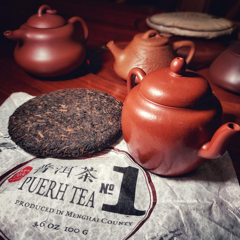 Jinglong Tea Factory Puerh Tea No1, Ripe Pu-erh Tea Mini Cake, 40 Cups, 3.6 Ounce