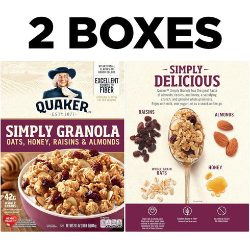 Raisin,24.1 Oz,(Pack 4) Quaker Simply Granola Honey