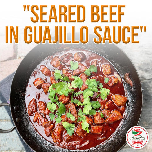 Guajillo Chiles Peppers Dried Whole 4 oz, Natural Premium for Mexican Recipes, Resealable Bag