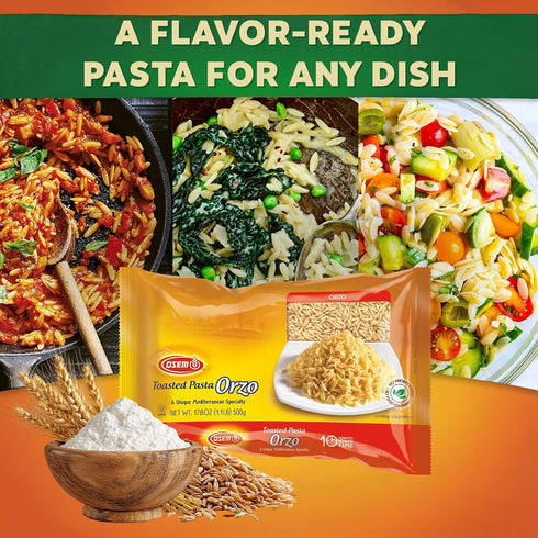 4-Pack: 10 Pack 4.4lbs Osem Gourmet Orzo Pasta Premium Kosher Certified Pasta - Great Taste, Wholesome & Ready