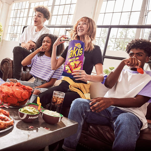 Multipack 14 9.9 Takis Fuego Rolled Spicy Tortilla Chips, Hot Chili Pepper Lime Flavored, Box Bags, Ounces Each