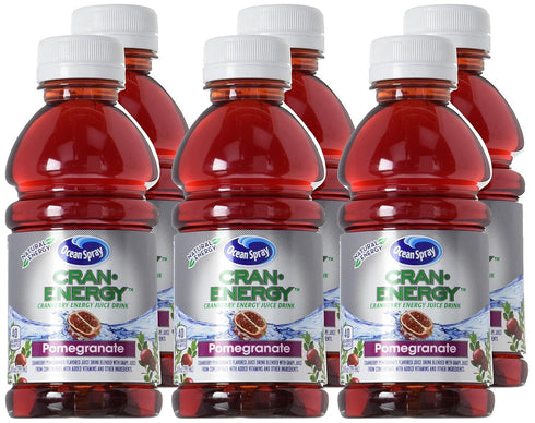 10 (Pack 6) Ocean Spray Cran-Energy, Cranberry Pomegranate Energy Juice Drink, Ounce Bottle
