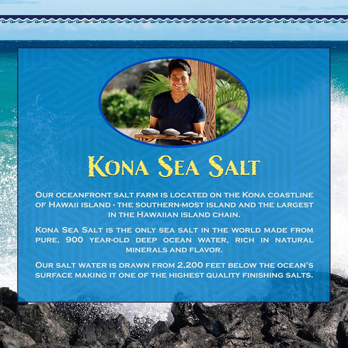 1lb. 100% Pure Kona Deep Sea Salt Medium Grind Bag - Gourmet Crystals Pure and Premium Hawaiian Kona Deep Sea Salt