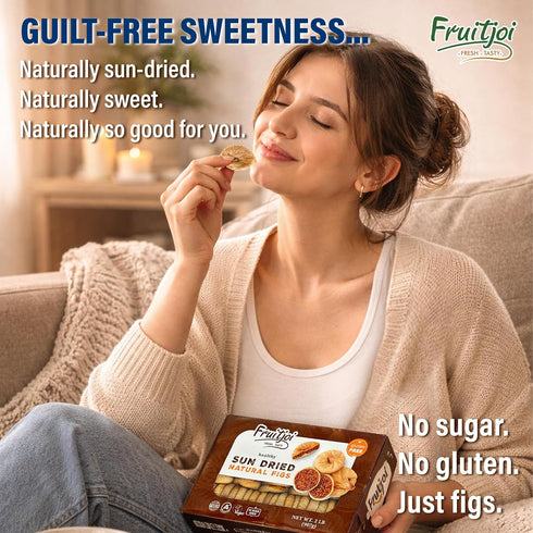 2 lb (907 Fruitjoi Sun Dried Turkish Figs (Anjeer) No Sugar Added, Premium Natural Dried Figs, Vegan, Gluten Free, High
