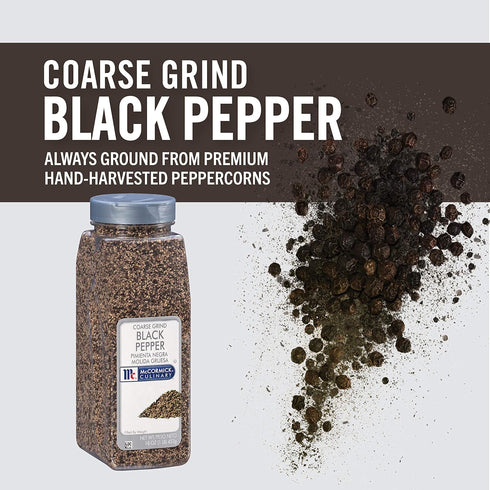 McCormick Culinary Coarse Grind Black Pepper, 16 oz - 16 Ounce Container of Coarse Ground Black Pepper for Chefs