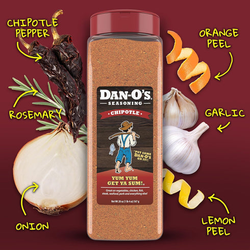 2 2 Pack (20 oz) Dan-O's Seasoning Large Bottle Combo | Spicy & Chipotle |