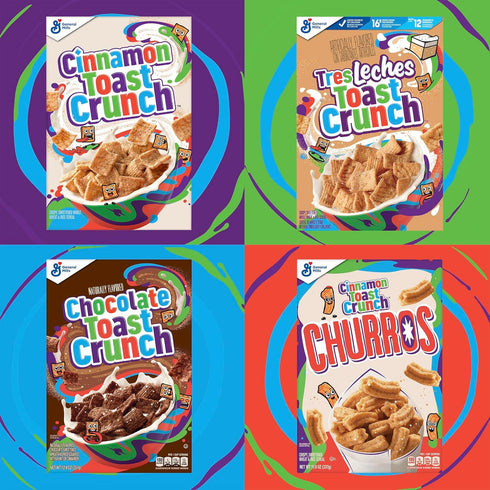 18.8 oz Tres Leches Toast Crunch Breakfast Cereal, Crispy Tres Leches Flavored Cinnamon Cereal, Family Size