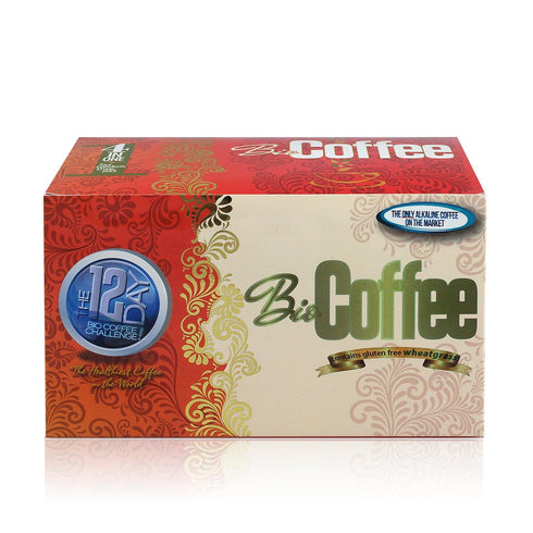 (12 Bio Coffee- NEW! - First Organic Instant Non-dairy Alkaline Coffee Sachet Box)