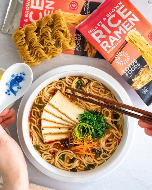 Brown-2.8 oz (Pack 4) Lotus Foods Organic Ramen Miso Soup Mix-Millet