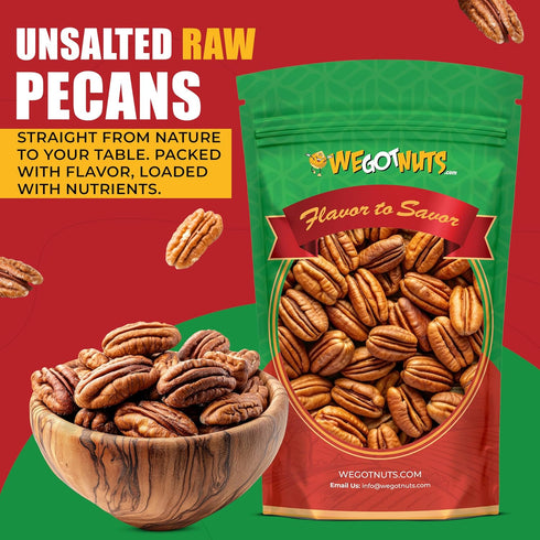 100% Two Pounds Of Pecans Raw, Whole, Shelled, Raw, Natural, No Preservatives Added, Non-GMO, NO PPO, Natural We Got