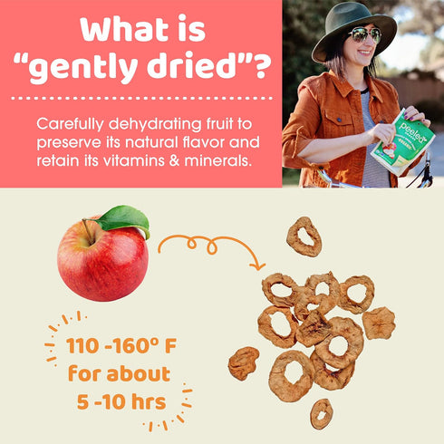 Peeled Snacks Organic Dried Fruit, Apple, 2.8 oz, Healthy Vegan Snacks for On-the-Go