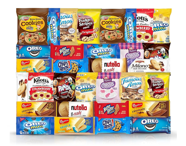Cookies Variety Pack - Individually Wrapped Assortment, Sampler Bulk Care Package -