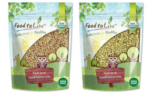 Food to Live Organic Oat 3 lb & Organic Rye 3 lb