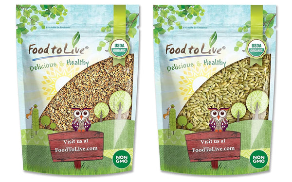 Food to Live Organic Oat 3 lb & Organic Rye 3 lb