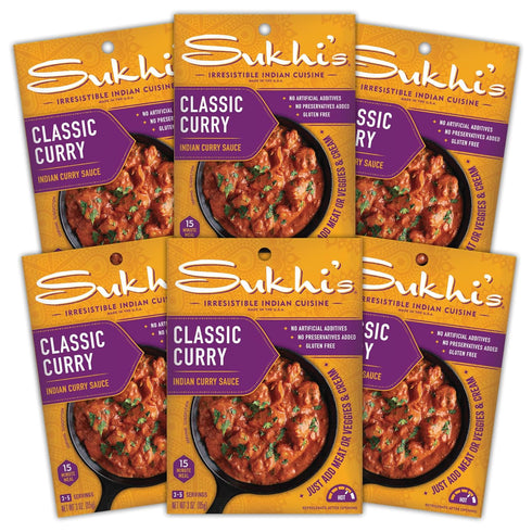 Sukhi's Indian Curry Paste - Classic Curry Sauce 3oz (Pack of 6),