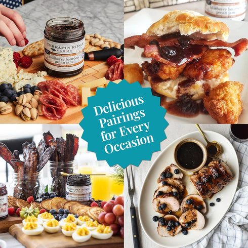 11 oz Terrapin Ridge Farms Blueberry Bourbon Pecan Jam - Sweet & Flavorful Jam with Blueberries, Pecans, Raisins