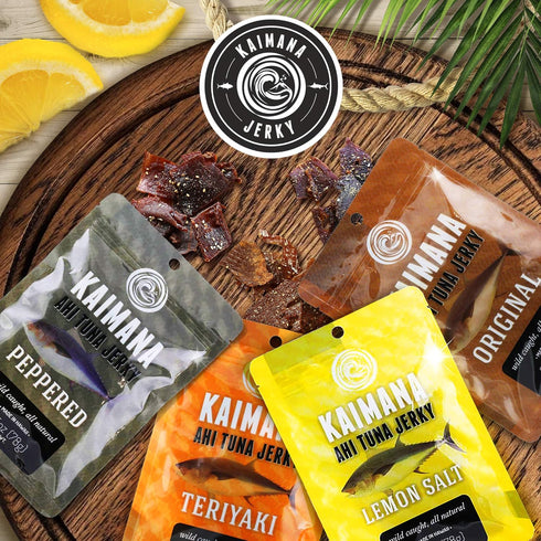 Omega-3s (9 oz) Kaimana Wild-Caught Ahi Tuna Jerky - Teriyaki | Rich in & High in Protein | All-Natural & Organic Fish