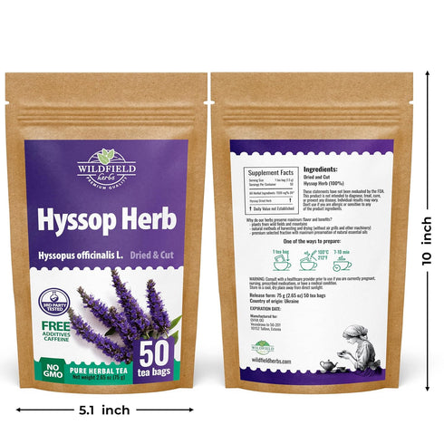 50 50 Count 1.5 Bags Hyssop Dried Herb Hyssop Tea Herbal (Hysspus Officinlis) - g Tea Bag Herb Hyssops Hissop Hysopp