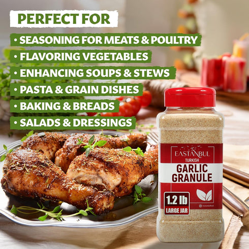1.2lb, Eastanbul Granulated Garlic, Premium Turkish Garlic Granules, Perfect Mediterranean Seasoning for Cooking