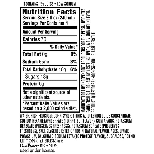 Variety Pack 1Liters (Pack 8) Brisk Pink Lemonade Juice Drink