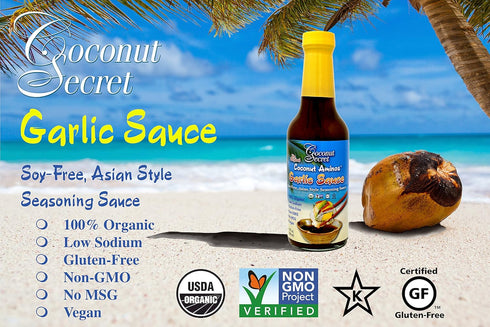 Coconut Secret Coconut Aminos Garlic Sauce (2 Pack) - 10 fl oz