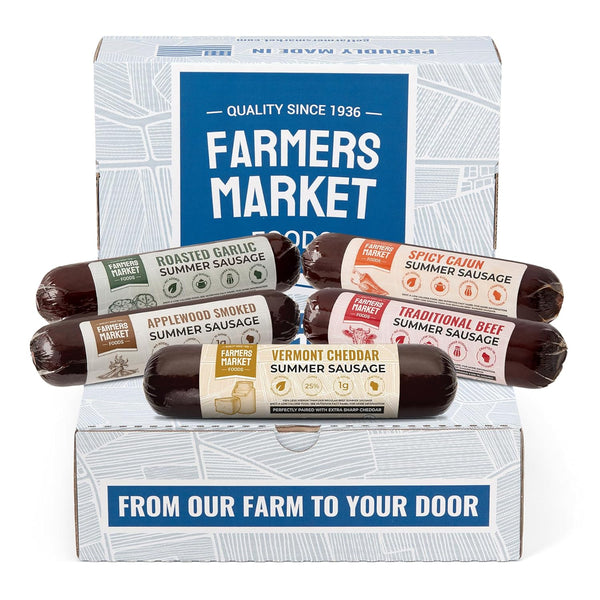 Farmers Market, Gluten Free, Keto, Paleo, Low Sodium, Low Sugar, Summer Sausage