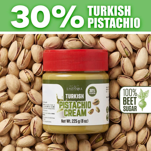 8oz, Eastanbul Pistachio Cream, Pistachio Butter, Turkish Cream Spread for Dubai Chocolate Bar Kit, Perfect Paste