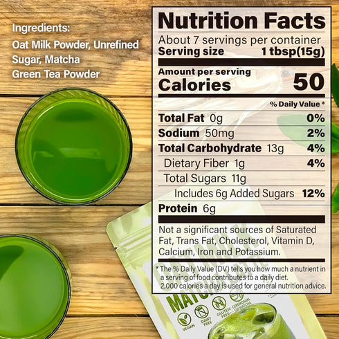 100% 3.5OZ(100g) YAMASAN KYOTO UJI Japanese Oat Milk Matcha Latte, Uji Matcha Ceremonial Grade with Oat Milk Instant