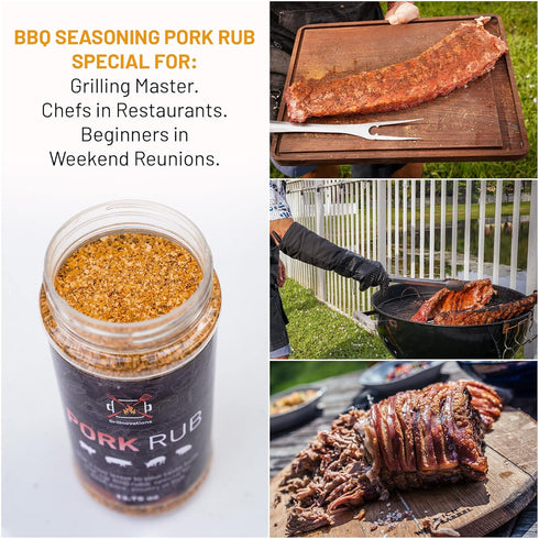 Pork Rub Seasoning by Grillnovations - BBQ Rubs Meat Seasoning for Pork Ribs - Great for Smoking and cooking Meat