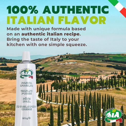 1 3.17oz (90g), Packaging IA Garlic Paste Ready to Use, tube of Versatile in the Kitchen, Great for Pasta, Sauces