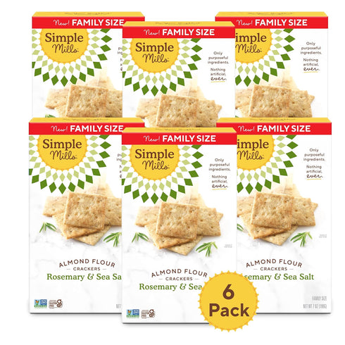 Simple Mills Rosemary & Sea Salt Almond Flour Crackers Family Size, Pack