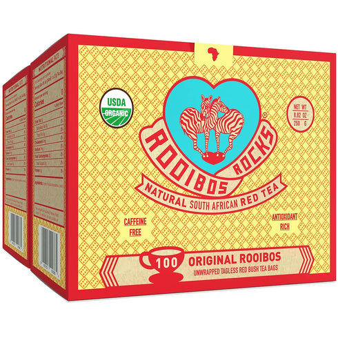 Caffeine Free Tea Organic Rooibos Tea Bags 200 - Naturally Sweet Red