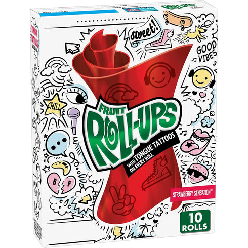 Fruit Roll-Ups Fruit Flavored Snacks, Strawberry Blast, 10 Ct, 5 oz